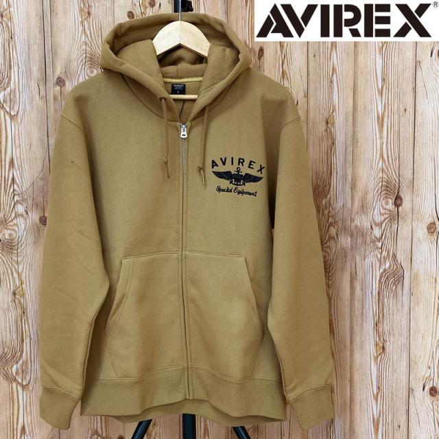 送料無料 AVIREX アヴィレックス  バーシティ ロゴ スウェット ZIPパーカー ジップアップパーカー 裏起毛 アビレックス トップス 長袖 メンズ ブランド
