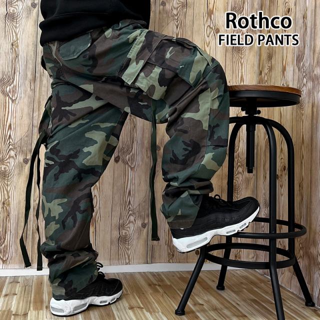 送料無料 ROTHCO ロスコ M-65 ミリタリーカーゴパンツ M-65 Field Pants フィールドパンツ ワイド 太め ブラック オリーブ カーキ 迷彩 無地 軍パン ミリタリー ストリート アメカジ M/L/XL おすすめ おしゃれ 通販 春 夏 服