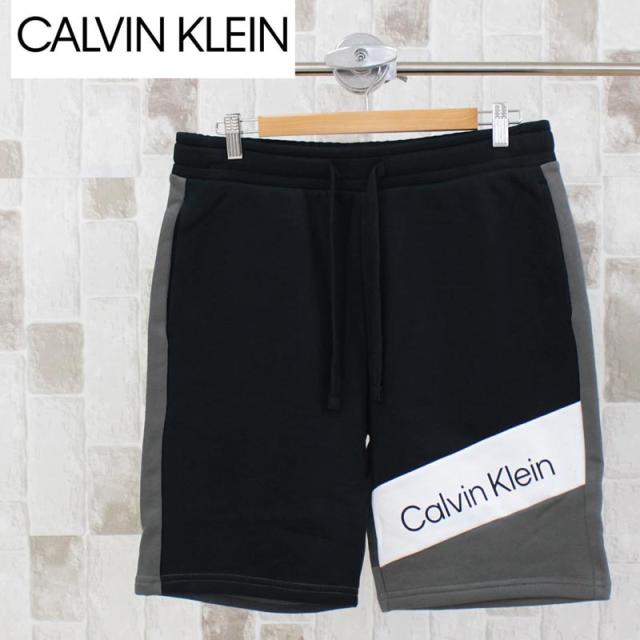送料無料 Calvin Klein カルバンクライン CK ロゴデザインスウェットハーフパンツ ルームウェア ゆうパケの通販は