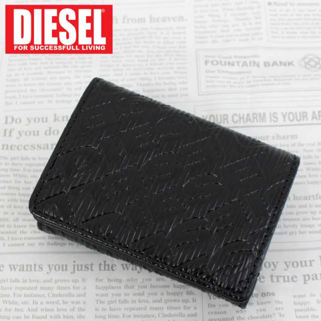 送料無料 DIESEL ディーゼル 財布 3つ折り ミニ ウォレット エンボス