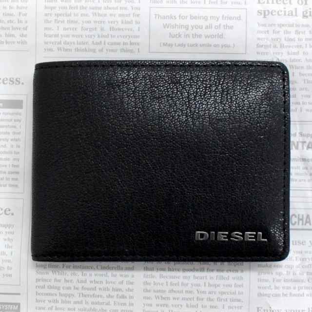 送料無料 DIESEL ディーゼル 財布 2つ折り ウォレット レザー 本革