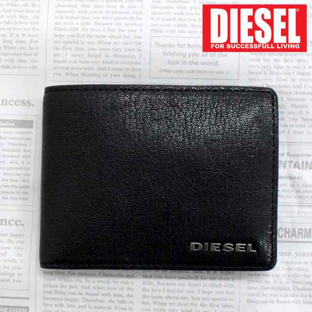 DIESEL ディーゼル 折り財布 ダークパープル シャイニーレザー