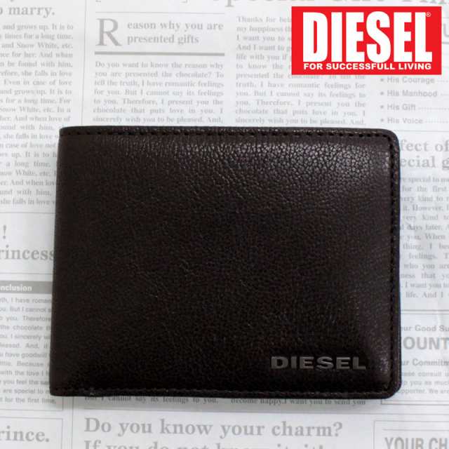 送料無料 DIESEL ディーゼル 財布 2つ折り ウォレット レザー 本革