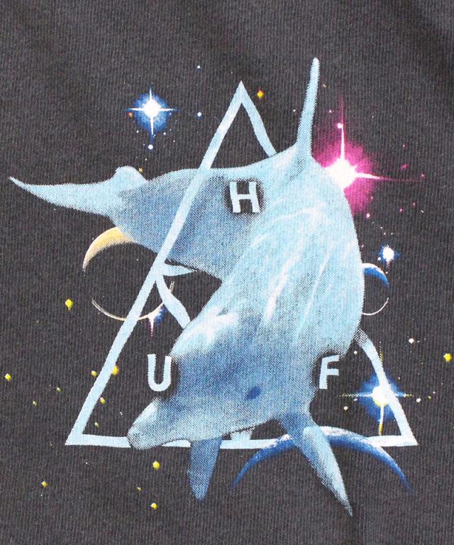 送料無料 HUF ハフ スペース ドルフィンズショート スリーブ T