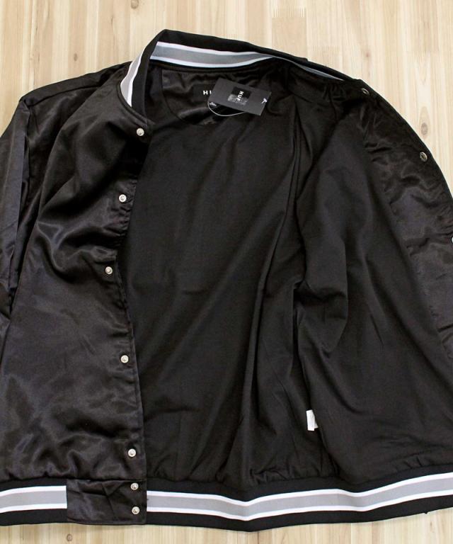 送料無料 HUF ハフ ギャラクティック スタック ベースボール ジャケット GALACTIC STACK BASEBALL JACKET スタジアムジャケット サテン スタジャン アウター ジャンパー ブルゾン メンズ ストリート スケーター 人気 ブランド JK00409_7