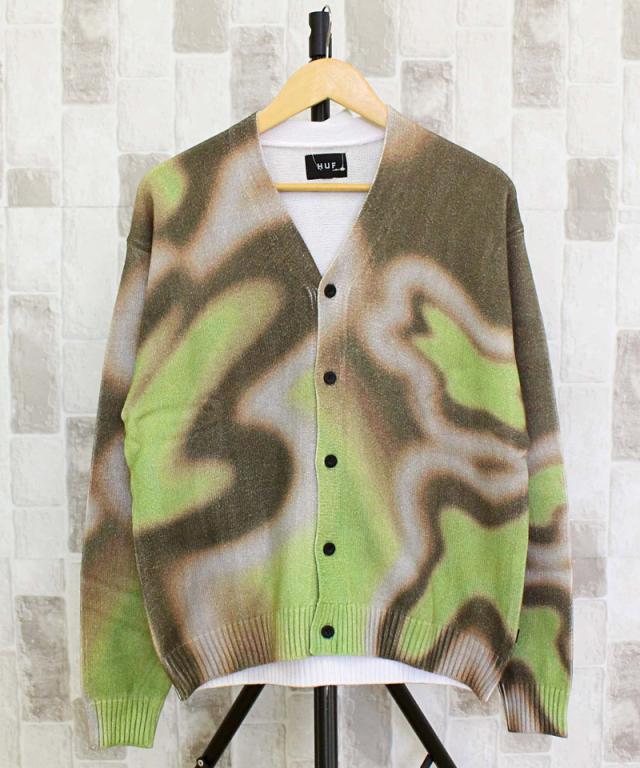 送料無料 HUF ハフ スペースダストカーディガン SPACE DUST CARDIGAN トップス コットン ニット 長袖 メンズ ストリート スケーター ブランド KN00506の通販は