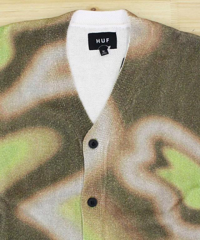 送料無料 HUF ハフ スペースダストカーディガン SPACE DUST CARDIGAN トップス コットン ニット 長袖 メンズ ストリート スケーター ブランド KN00506の通販は