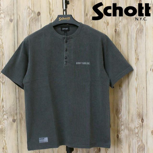 送料無料 Schott ショット TIME TESTED OVER FOUR GENERATIONS EMB HENLEY T-SHIRT 刺繍 ヘンリーネック Tシャツ 半袖Tシャツ トップス 782-6134005 メンズ 人気 ブランド 春 夏 ネコポス