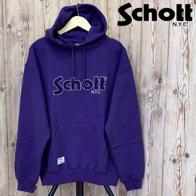 送料無料 Schott ショット HOODED SWEAT SHENEEL LOGO シニールロゴ