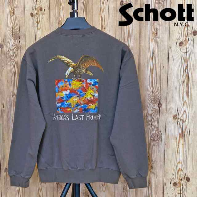 送料無料 Schott ショット EAGLE AND MAP CREW SWEAT クルースウェット イーグル アンド マップ トップス メンズ ブランドの通販は