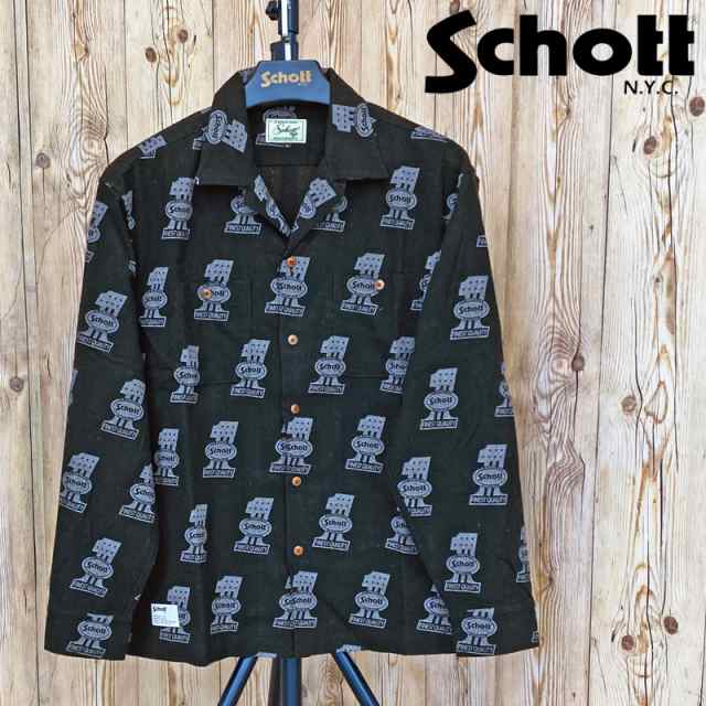 送料無料 Schott ショット H/V NO.1 LS SHIR ヘンプヴィスコース ナンバーワン シャツ トップス メンズ ブランドの通販は