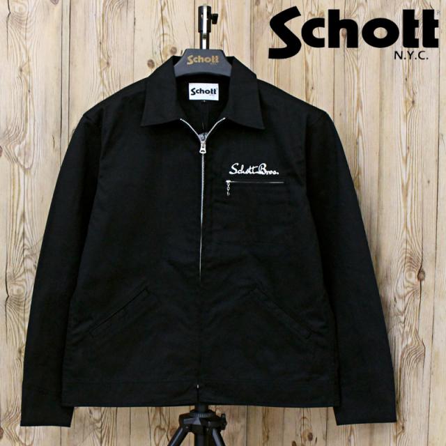 送料無料 Schott ショット TC WORK JACKET ワークジャケット ライトアウター ブルゾン ドロップショルダー メンズ ブランド ブラック 782-5952001の通販は