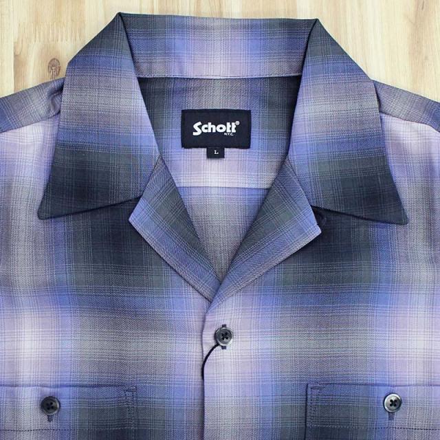 送料無料 Schott ショット OMBRE CHECK SHIRT 782-6120001 オンブレチェックシャツ 長袖 トップス メンズ ブランド ネコポス_10