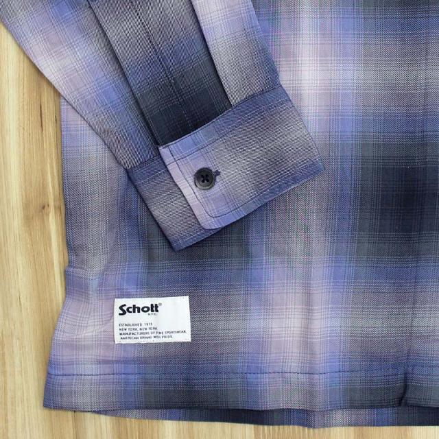 送料無料 Schott ショット OMBRE CHECK SHIRT 782-6120001 オンブレチェックシャツ 長袖 トップス メンズ ブランド ネコポス_12