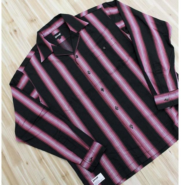 送料無料 Schott ショット STRIPE SHIRT 782-6120002 ストライプシャツ 長袖 トップス メンズ ブランド ネコポス_4