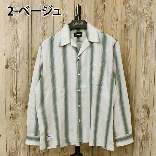 送料無料 Schott ショット STRIPE SHIRT 782-6120002 ストライプシャツ 長袖 トップス メンズ ブランド ネコポス_6