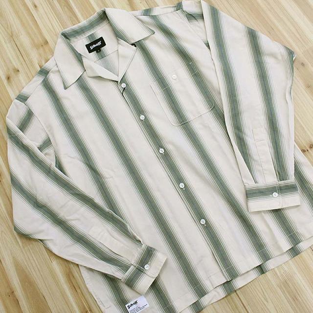 送料無料 Schott ショット STRIPE SHIRT 782-6120002 ストライプシャツ 長袖 トップス メンズ ブランド ネコポス_8