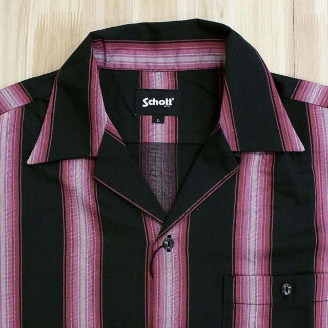 送料無料 Schott ショット STRIPE SHIRT 782-6120002 ストライプシャツ 長袖 トップス メンズ ブランド ネコポス_10
