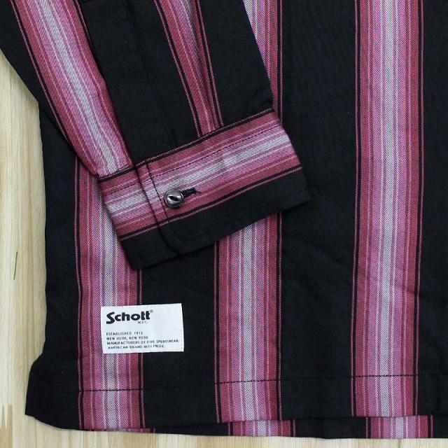 送料無料 Schott ショット STRIPE SHIRT 782-6120002 ストライプシャツ 長袖 トップス メンズ ブランド ネコポス_12