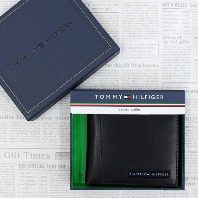 送料無料 TOMMY HILFIGER トミー ヒルフィガー ワンポイントロゴ 本革 二つ折財布 Cambridge ウォレット プレゼント ギフト 並行輸入 開運の通販は