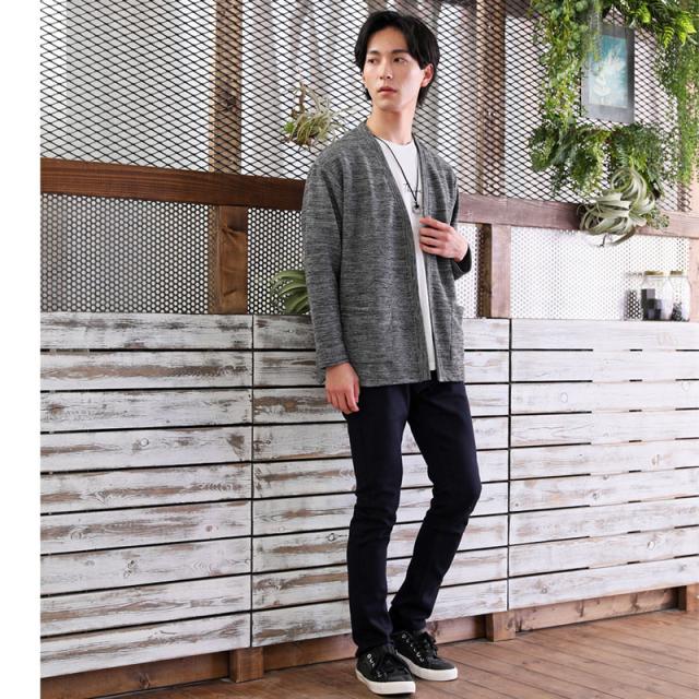 春新作 カーディガン メンズ アンサンブル ゆったりめ ワイドシルエット 半袖tシャツ チョーカー ネックレス 3点セット ブラック ベージの通販はau Pay マーケット Topism メンズファッション