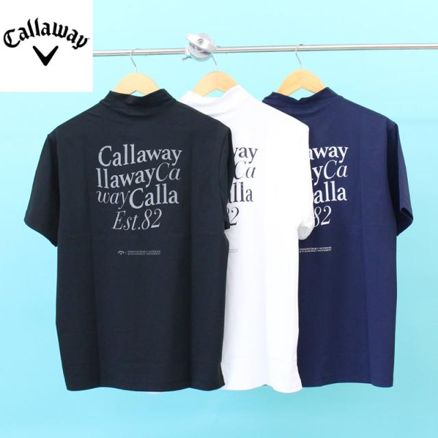 送料無料 Callaway キャロウェイアパレル ゴルフウェア メンズ モックネックシャツ ハイネック 接触冷感 吸汗速乾 トップス ポロシャツ 半袖 バックプリント ブランド おしゃれ 春夏 ゆうパケ