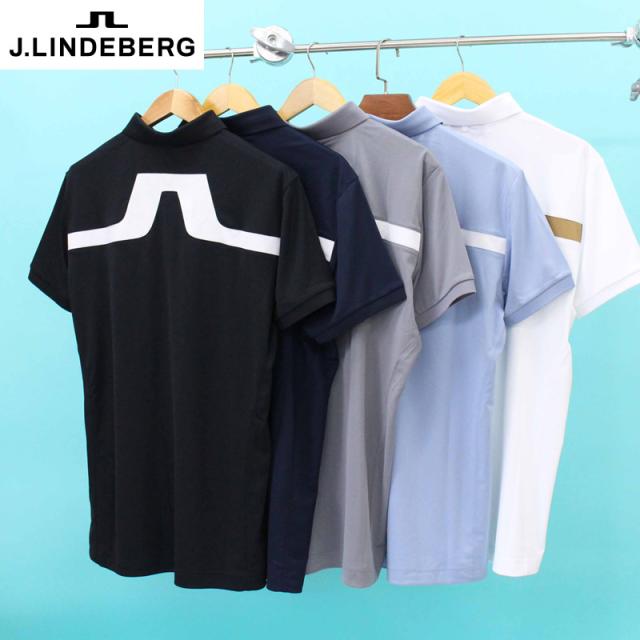送料無料 Jリンドバーグ J.LINDEBERG ゴルフウェア メンズ ポロシャツ 半袖 UVカット 吸水速乾 バックブリッジデザイン 襟ロゴ トップス 春夏 ゆうパケ