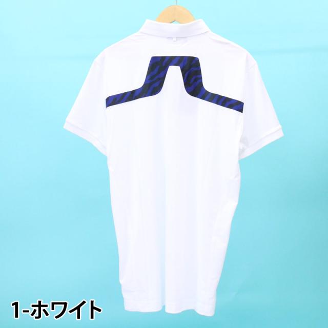 送料無料 Jリンドバーグ J.LINDEBERG ゴルフウェア メンズ ポロシャツ 半袖 UVカット 吸水速乾 バックブリッジ柄 襟ロゴ トップス 春夏 ゆうパケ_1