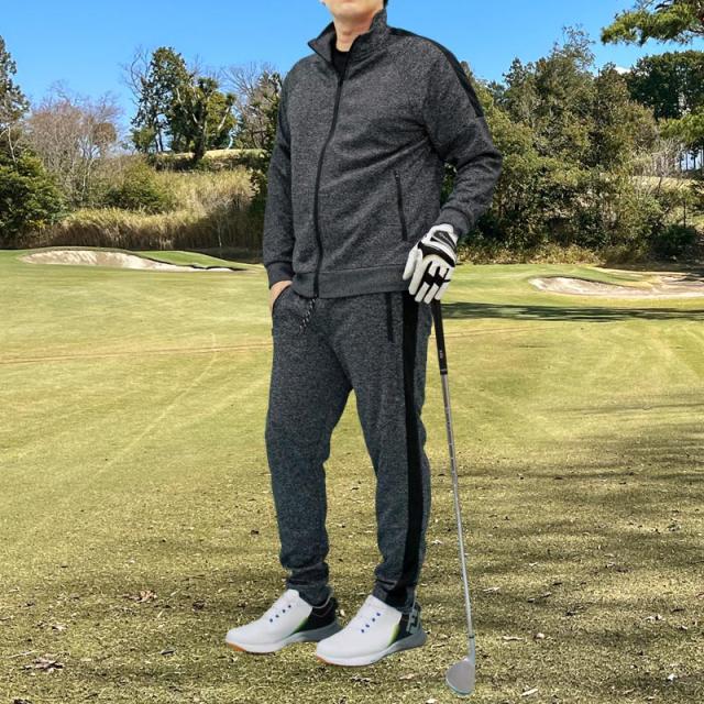 送料無料 ゴルフウェア セットアップ メンズ 上下セット ジャージ