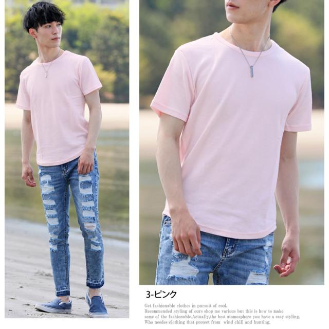 夏新作 Tシャツ メンズ 無地 半袖 カットソー シンプル 2重織り クルーネック 送料無料 ラウンドカット 半袖tシャツ トップスー インナーの通販はau Pay マーケット Topism メンズファッション