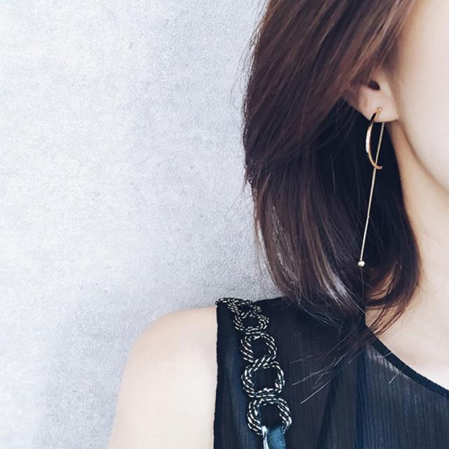 ピアス 半円 チェーン おしゃれ 上品 キュート シンプル 無地 アクセサリー ジュエリー 女性 レディースの通販はau Pay マーケット プラスナオ