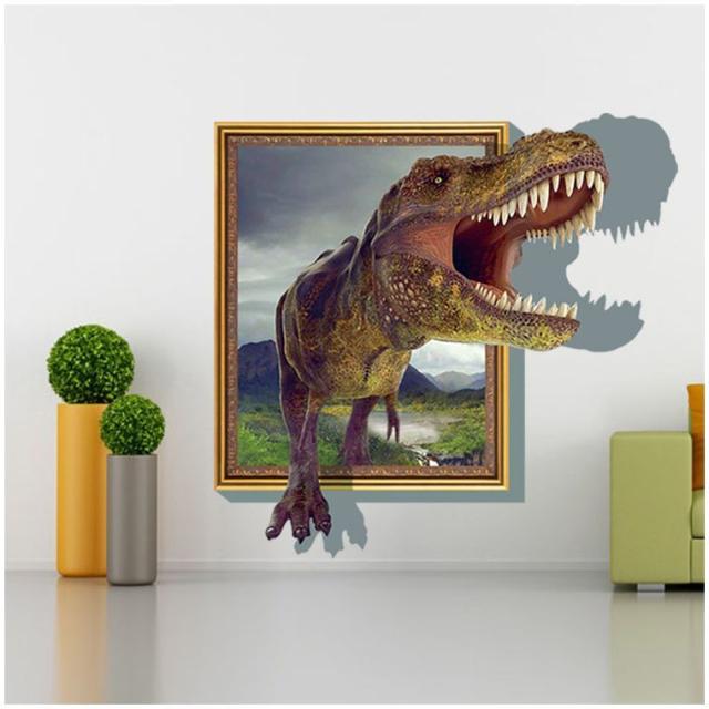 ウォールステッカー 壁紙シール 恐竜 3d 立体的 トリックアート だまし絵 キョウリュウ ダイナソー 飛び出す ルの通販はau Pay マーケット プラスナオ