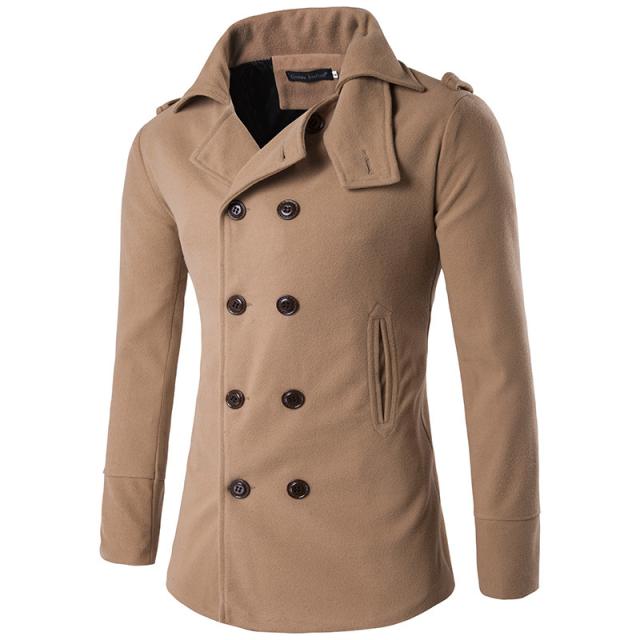 コート メンズ 冬 おしゃれ あったかい ダブルブレスト ショート スリム 無地 ピーコート シンプル アウター カーキの通販はau Pay マーケット プラスナオ