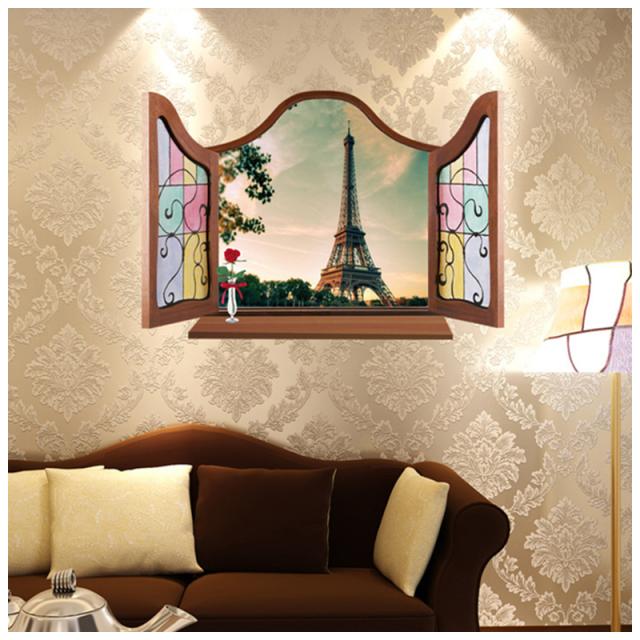 ウォールステッカー ウォールシール エッフェル塔 パリ Paris 風景画 外国 窓辺 綺麗 癒し だまし絵 トリッの通販はau Pay マーケット プラスナオ