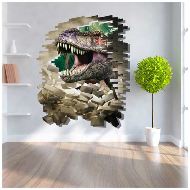 ウォールステッカー ウォールシール 恐竜 だまし絵 トリックアート 3D 立体的 飛び出す 壁シール 壁紙シール 壁の通販はau PAY マーケット  - プラスナオ