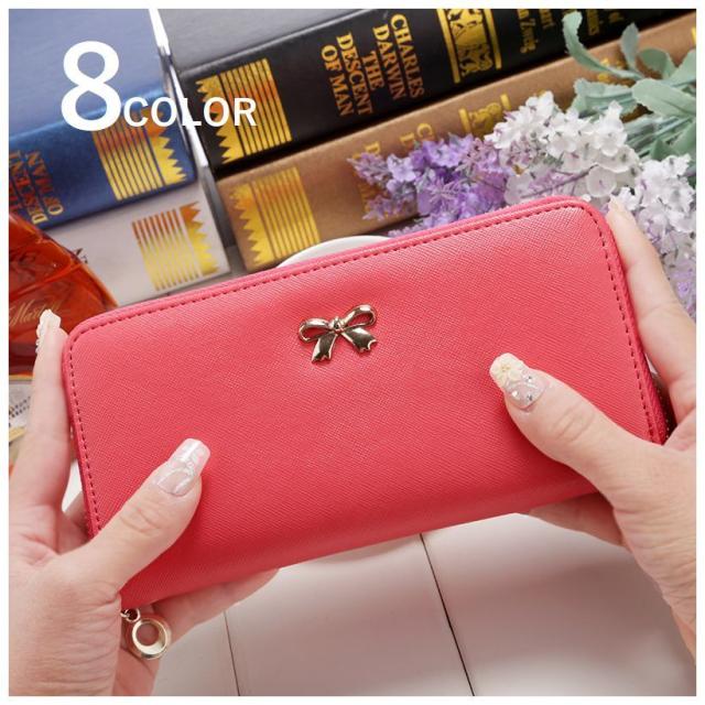 ゲリラsale 財布 可愛い リボン カラバリ豊富 ファスナー 長財布 レディース 女性 大人っぽい 贈りもの プレゼントの通販はau Pay マーケット プラスナオ