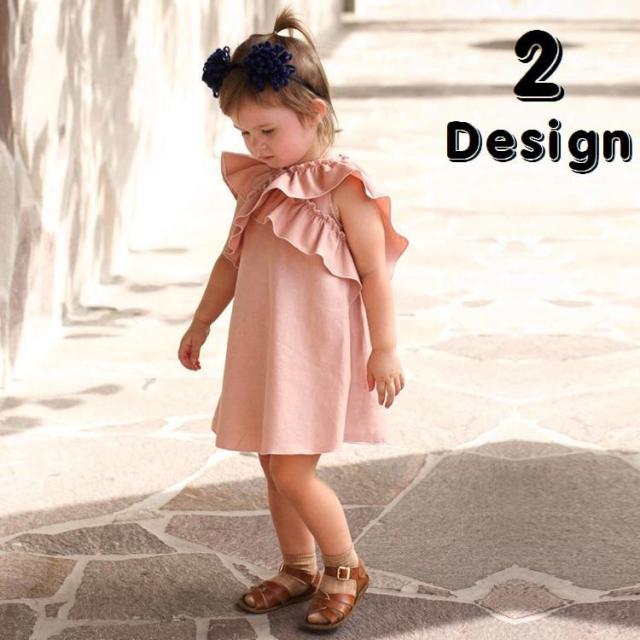 ゲリラsale ワンピース ノースリーブ ミニ丈 ショート丈 子供用 フレアスカート フリル 背中リボン 夏 羽根 の通販はau Pay マーケット プラスナオ