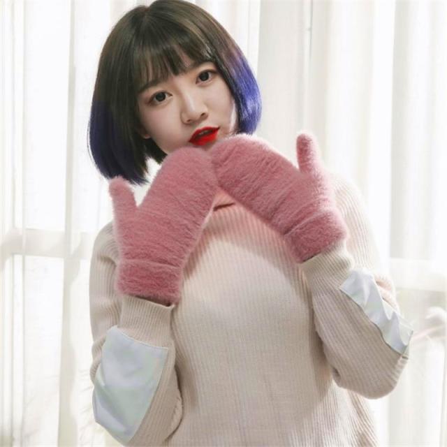 手袋 レディース グローブ ニット手袋 ミトン手袋 黒 ピンク あったか 防寒 カラバリ豊富 おしゃれ 女子力アップの通販はau Pay マーケット プラスナオ