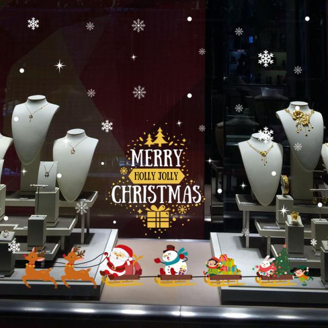ウォールステッカー 壁紙シール クリスマス 貼ってはがせる X Mas 壁シール ガラス 窓 トナカイ サンタクロース ソリ 雪の通販はau Pay マーケット プラスナオ
