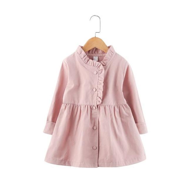 キッズワンピース 長袖ワンピース ワンピース 春コート コートワンピース 子供服 キッズ服 女の子用 長袖 フリルネック フリルの通販はau Pay マーケット プラスナオ