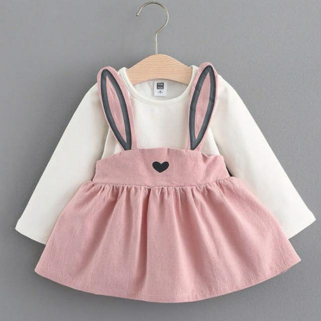 ゲリラsale ミニワンピース フレアワンピース 長袖 ウサギモチーフ ベビー服 子供服 ベビーウェア 女の子 女児 可愛いの通販はau Pay マーケット プラスナオ