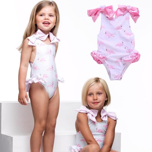 子供用水着 ワンピースタイプ フラミンゴ柄 リボン フリル 女の子 キッズ スイムウエア スイムウェア 海水浴 プール ビーチ の通販はau Pay マーケット プラスナオ