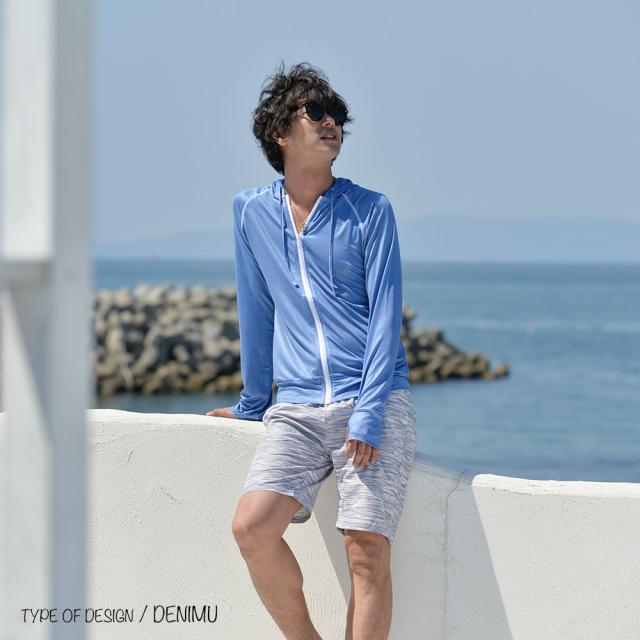 ラッシュガード ラッシュパーカー メンズ 長袖 フード付き フィンガーホール付き ラフラッシュガード 紫外線対策 Uvカット Uの通販はau Pay マーケット プラスナオ