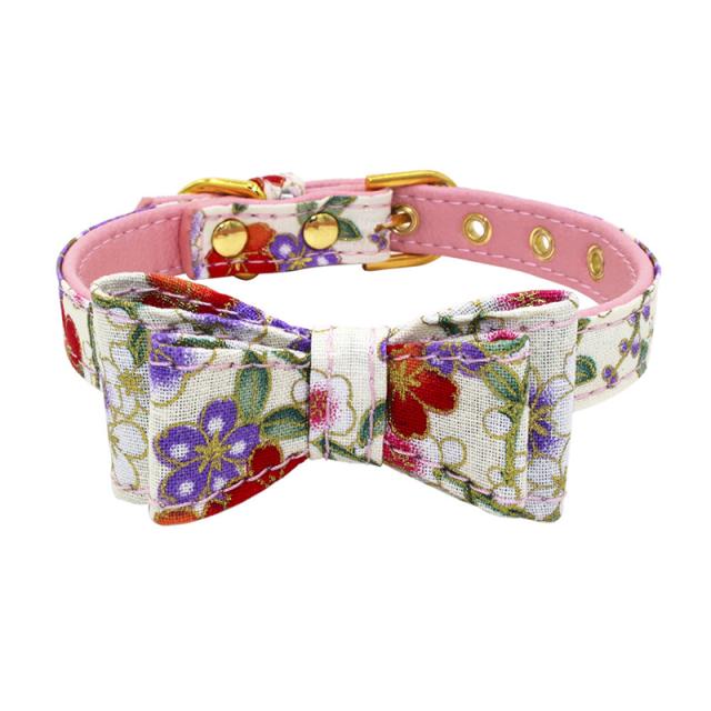 首輪 カラー リード 犬用首輪 ドッグ ペット用品 ペット花柄 和柄 和風 リボン 犬 ドッグ 散歩 おしゃれ かわいい の通販はau Pay マーケット プラスナオ