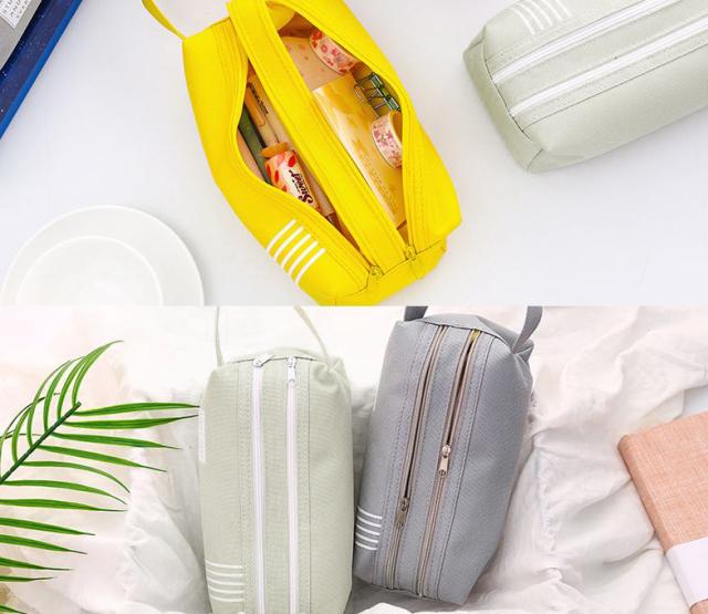 ペンケース ペンポーチ 筆箱 文房具 大容量 無地 英字 英語 ダブルファスナー 大きめ スクエア 文具 ペン入れ 学生 学校の通販はau Pay マーケット プラスナオ