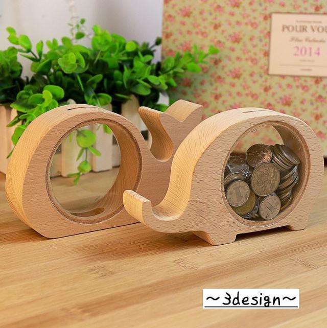 貯金箱 マネーバンク カバ クジラ ゾウ かば くじら ゾウ 透明 クリア 木製 木 置物 雑貨 かわいい おしゃれの通販はau Pay マーケット プラスナオ