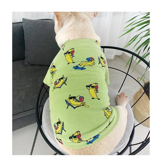 ドッグウェア ペットウェア 犬服 ペット用 ワンちゃん 洋服 犬猫兼用 袖あり バナナ柄 飼い主とお揃いファッション可能 ペアの通販はau Pay マーケット プラスナオ