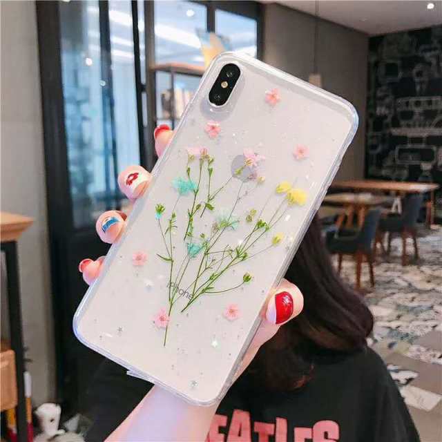 Iphoneケース Iphoneカバー アイフォン 透明 クリア フラワー 押し花 かわいい ラメ 小花 シンプル 携帯ケース の通販はau Pay マーケット プラスナオ