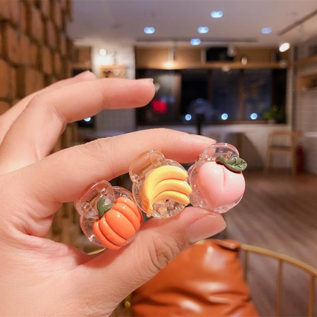 ⭐︎新品未使用⭐︎ accaヘアクリップセット ラインストーン中小2個オレンジピンク ヘアクリップ ヘアアクセサリー 子供用 キッズ 前髪クリップ フルーツ