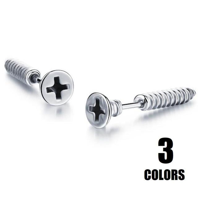 ピアス メンズ アクセサリー カッコイイ クール 贈り物 プレゼント ネジ 釘 モチーフ 面白い デザイン の通販はau Pay マーケット プラスナオ